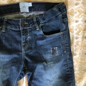 Asos destructed maternity jeans
